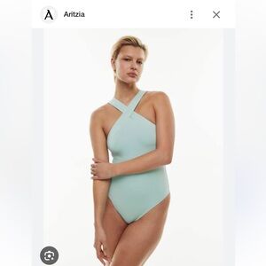 Babaton Crisscross white bodysuit size M